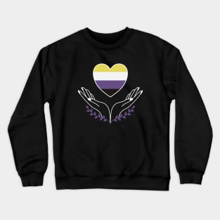 Non-binary Pride Flag Heart Crewneck Sweatshirt